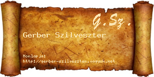 Gerber Szilveszter névjegykártya